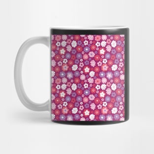 MAGENTA PINK PURPLE RETRO FLORAL FLOWERS VINTAGE SIXTIES Mug